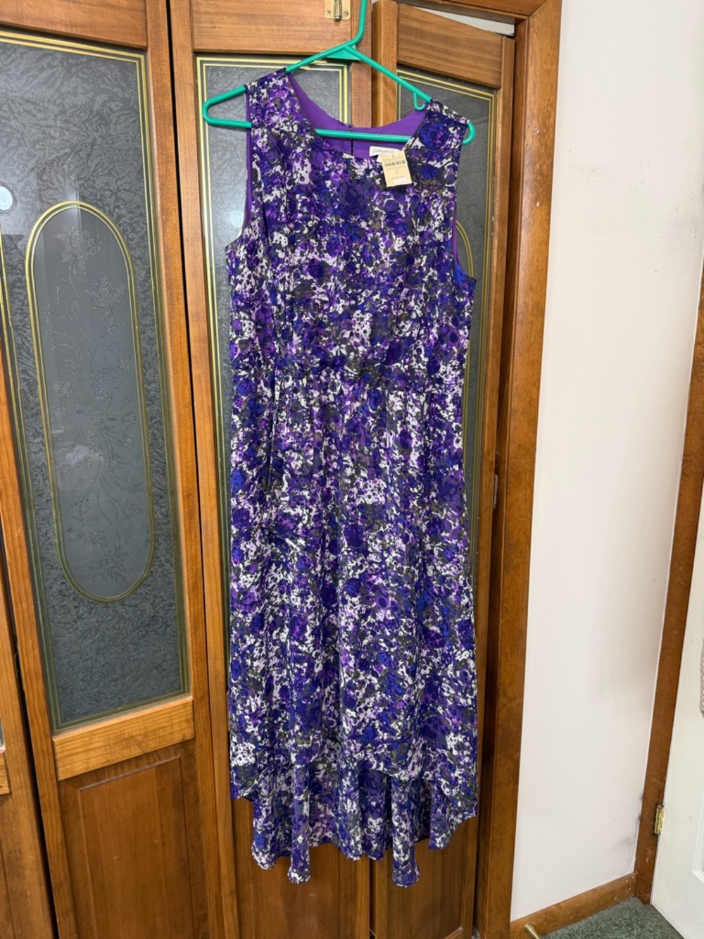 Sleeveless Purple Floral High-Low Dress Coldwater Creek, BRAND NEW